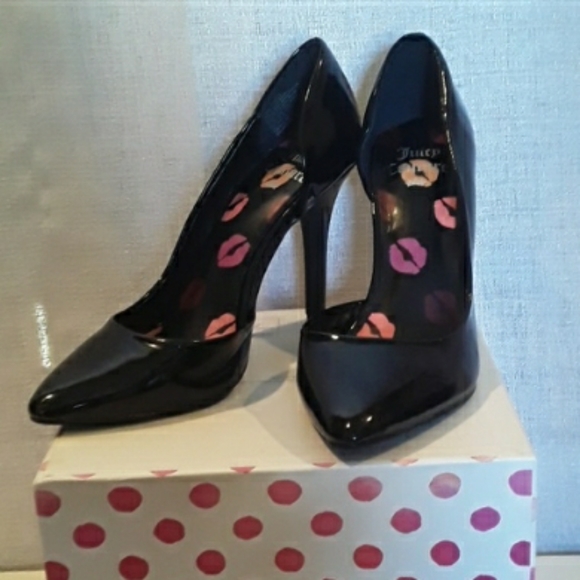 Juicy Couture Shoes - ☔4/$20🌷Juicy Couture Cyra Black Patent Leather Stilettos High Heels Pumps 8M
